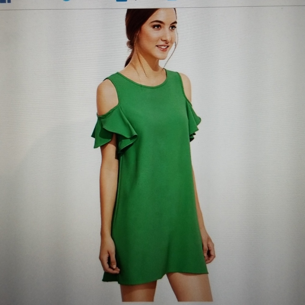 Milumia women's cold shoulder ruffle sleeve shift